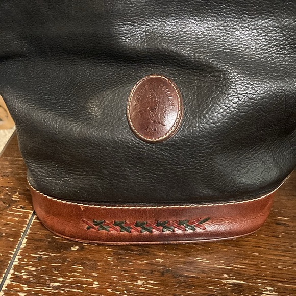 Vintage Green Hills black and brown leather bucket purse - Picture 2 of 15